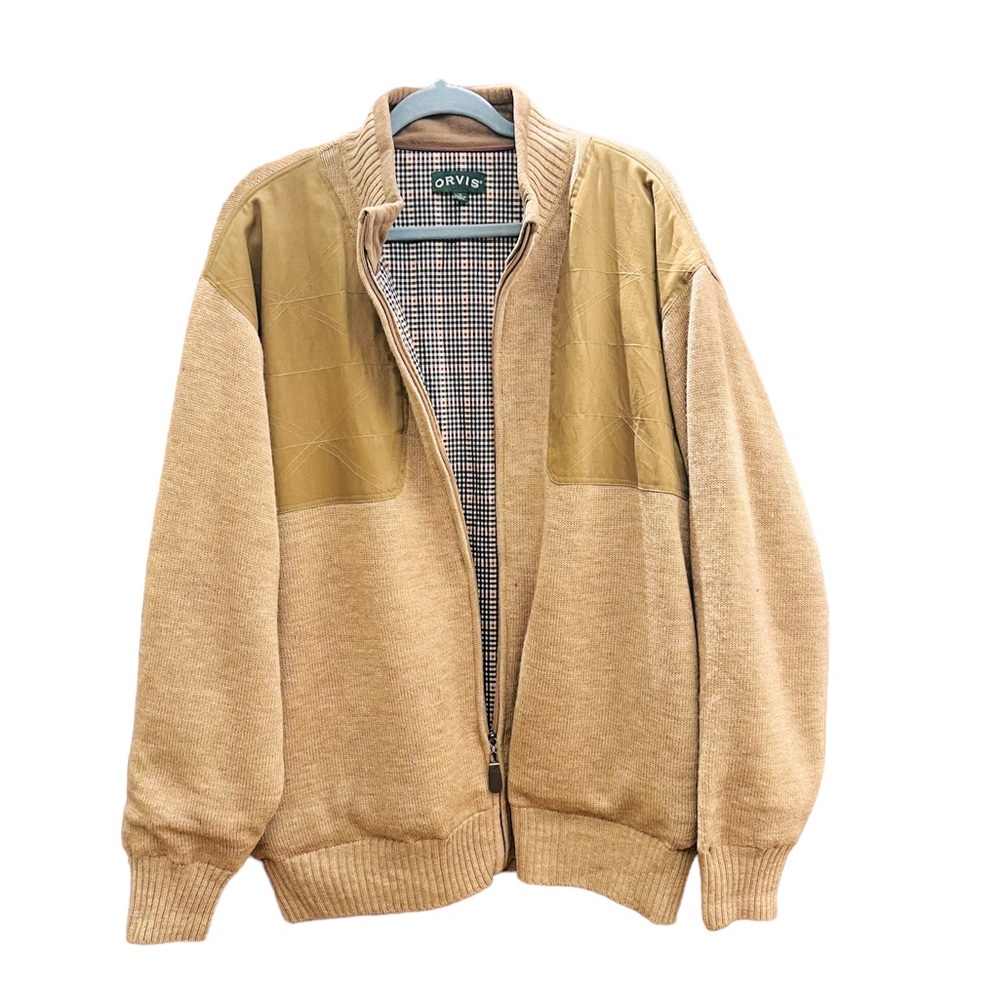 ORVIS Man Bomber Jacket Size XL 100% Wool Preowned in good condition no flaws